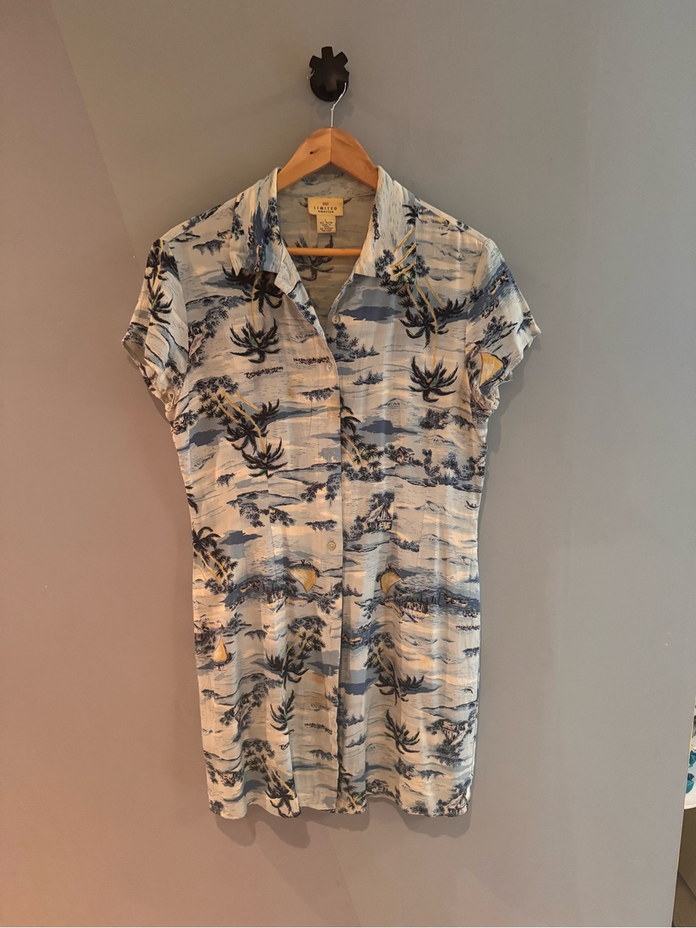 Vintage The Limited Tropical Shirt Dress